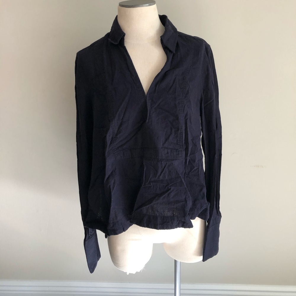 Free People Navy Blouse